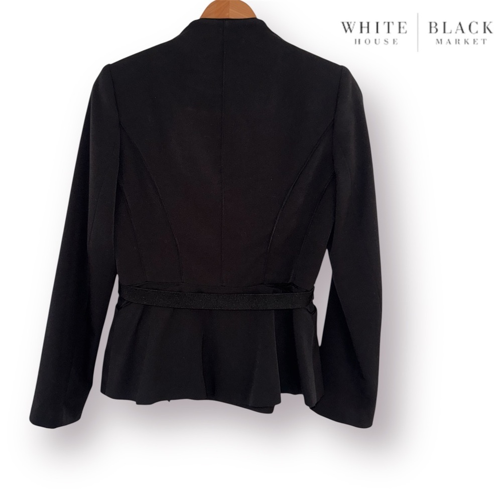 🆑WHBM Women’s Peplum Waist w/Bow Belt Detail Blazer Jacket & Legacy Pants (SET) - Picture 4 of 15